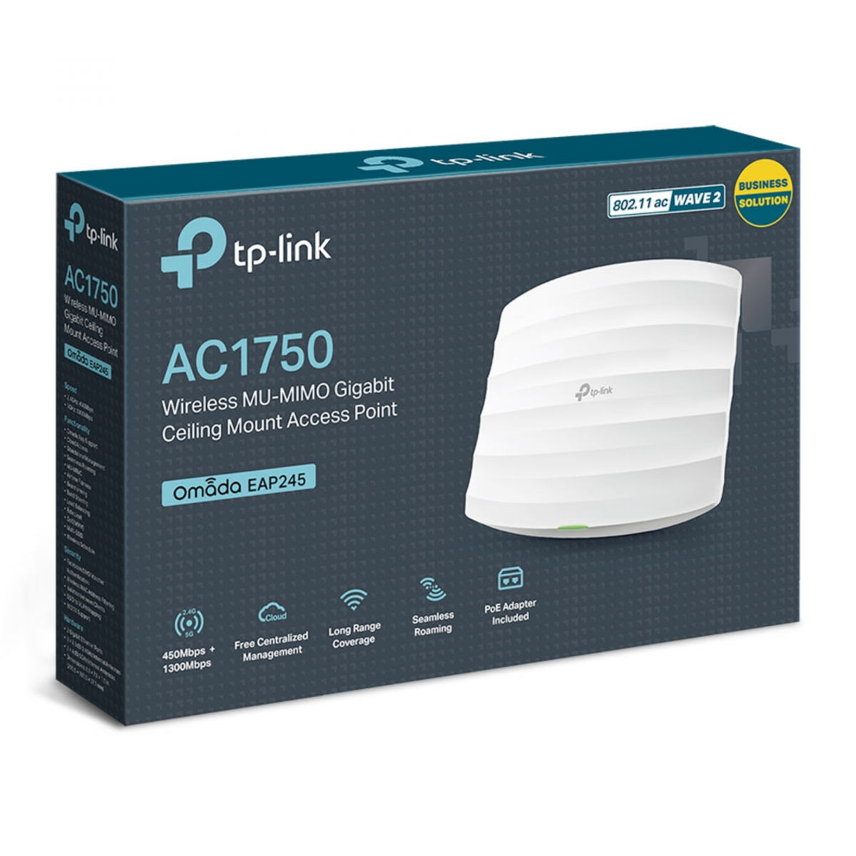 AC1750 Wave 2 Гигабитная двухдиапазонная потолочная точка доступа Wi-Fi EAP245