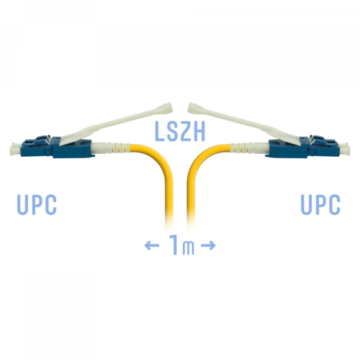 Патчкорд оптический LC/UPC SM Duplex (HD) 1 метр, волокно G.657.A1