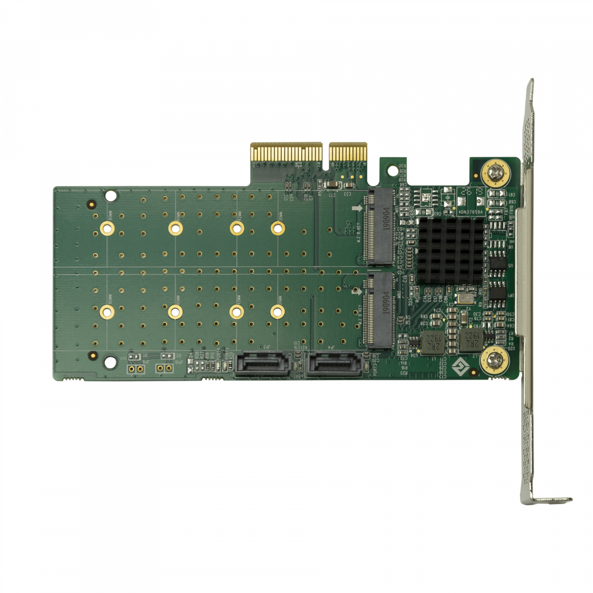 Переходной адаптер PCIe 2.0 x4 на 2xM.2 и 2xSATA, RAID 0,1