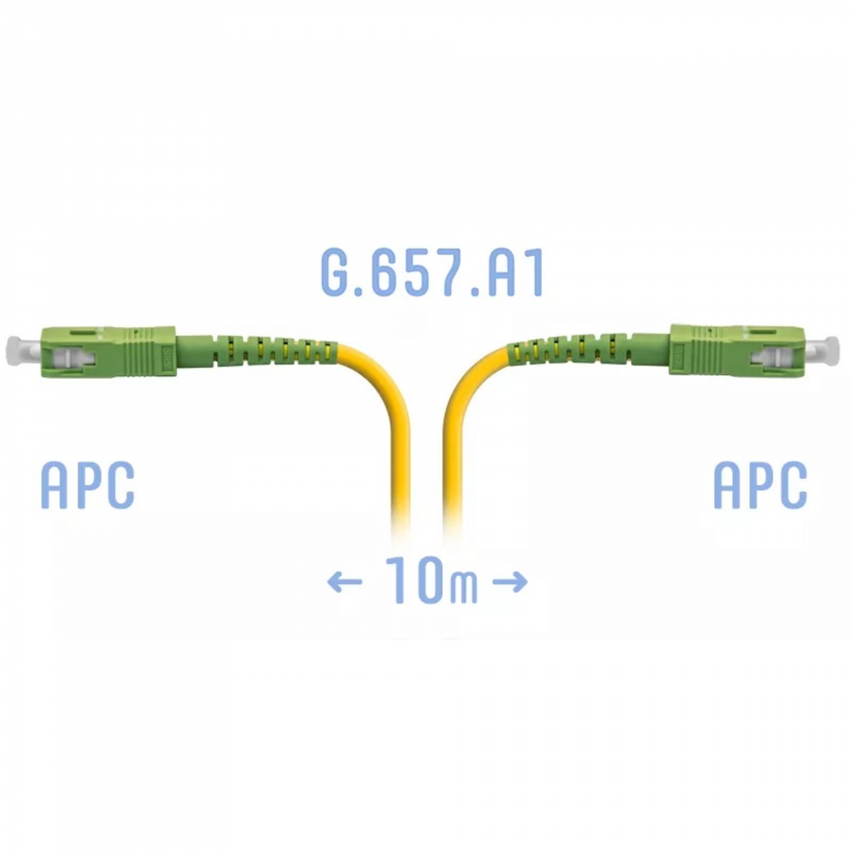 Патчкорд оптический SNR-PC-SC/APC-A SM 10 м, сверхгибкое волокно