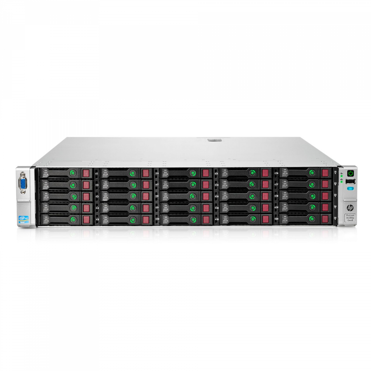 Сервер HP Proliant DL380p Gen8, 2 процессора Intel Xeon 6C E5-2640, 32GB DRAM, 25SFF, P420i/1GB FBWC
