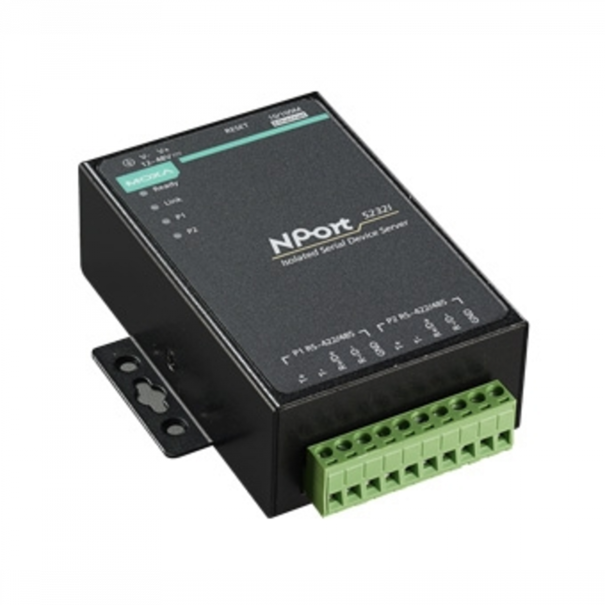 NPort 5232I-T 2-портовый преобразователь RS-422/485 в Ethernet с изоляцией 2 КВ с расширенным диапазоном температур