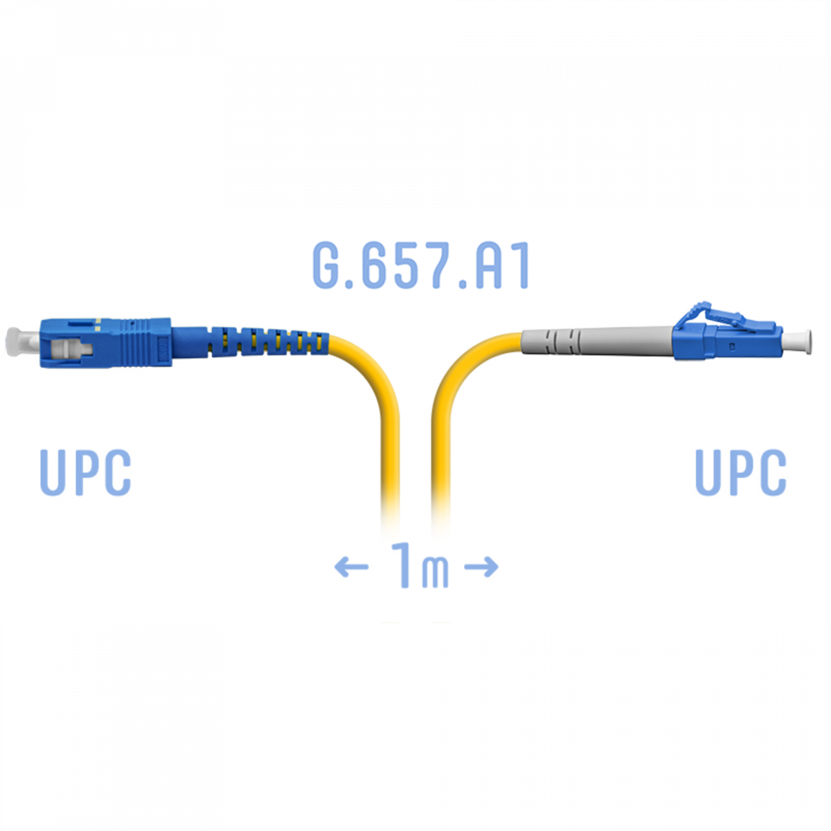 Патчкорд оптический LC/UPC-SC/UPC SM G.657.A1 1 метр