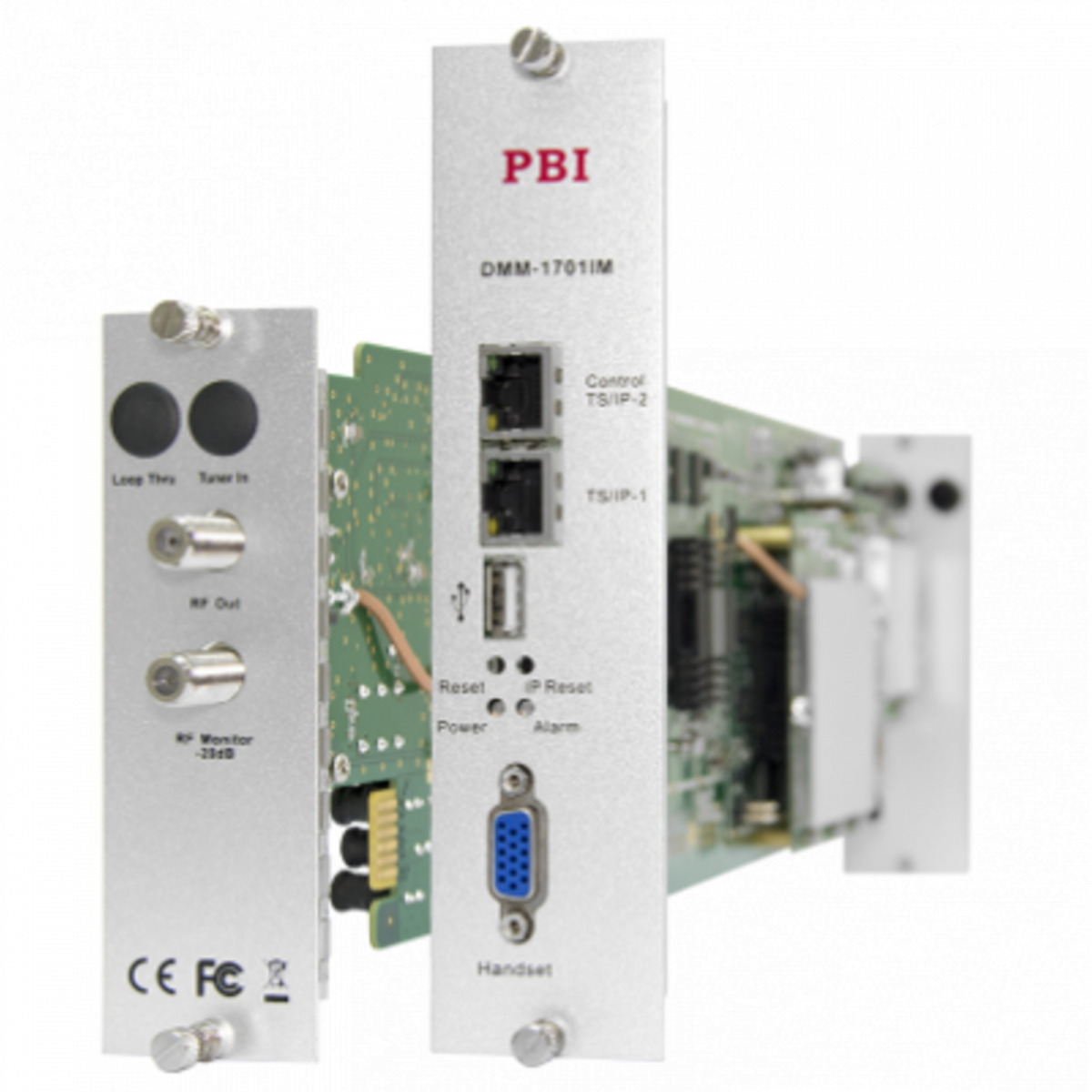 Модуль профессионального IPTV приёмника и двойного аналогового модулятора PBI DMM-1701IM-04