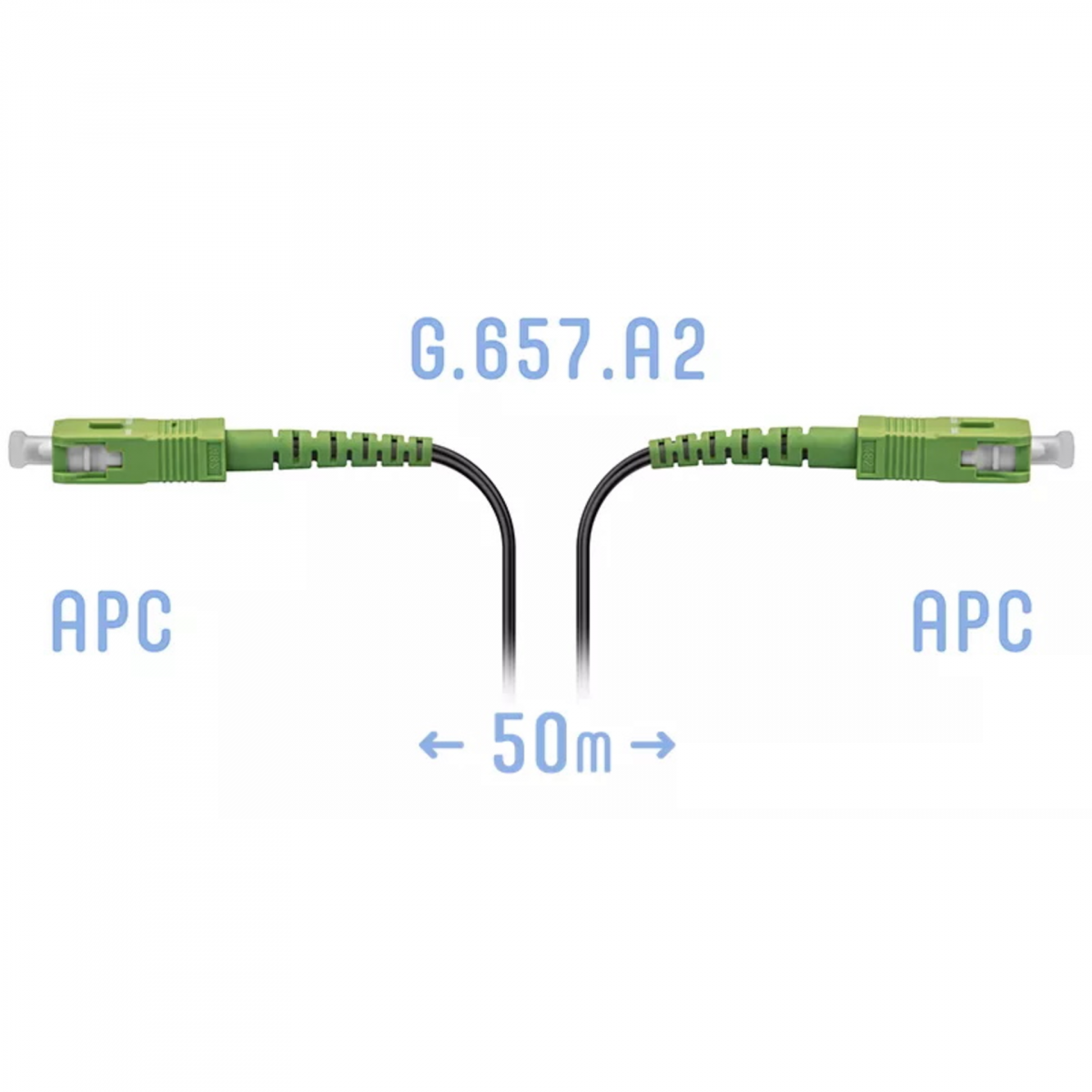 Патчкорд оптический FTTH SC/APC, кабель 604-04-01, 50 метров