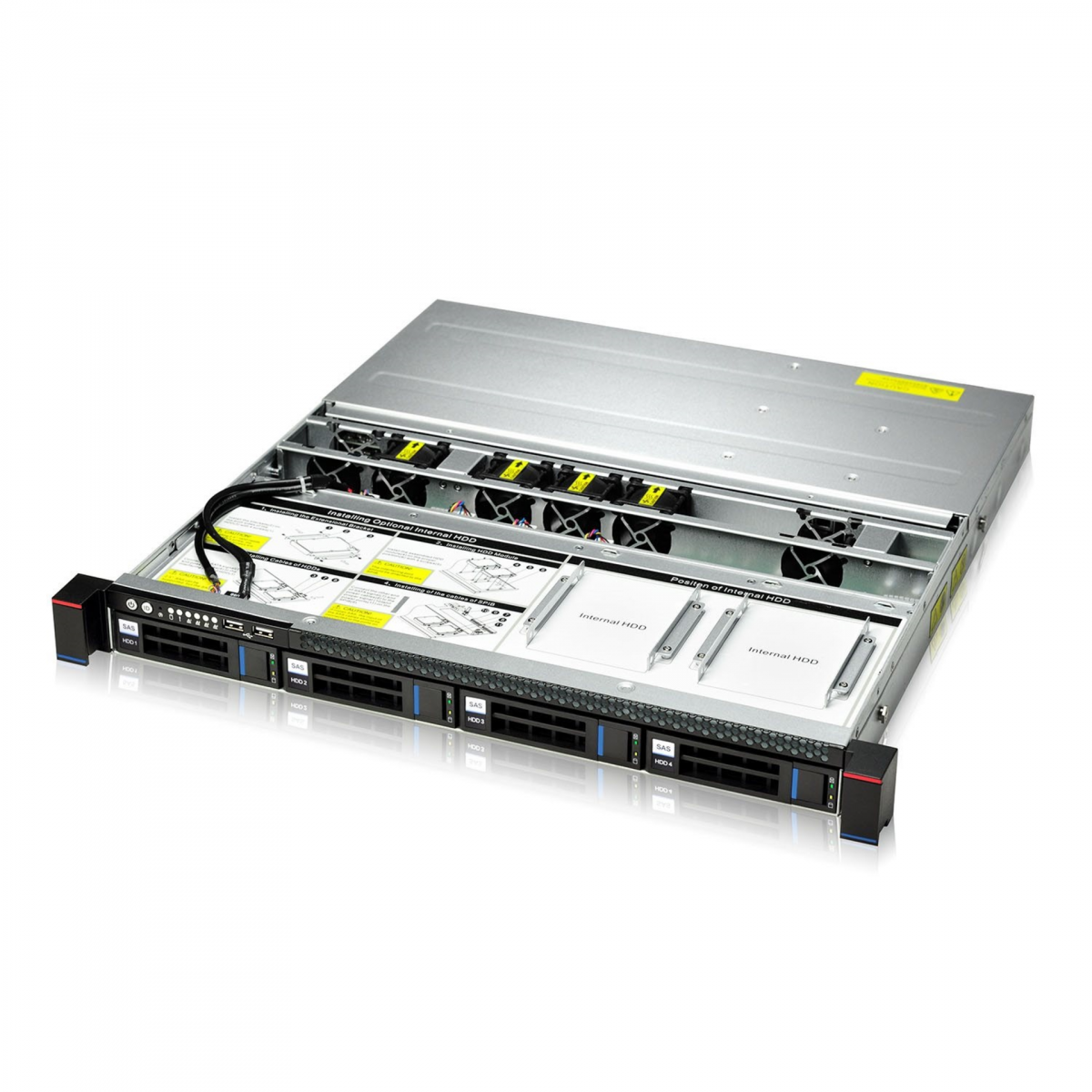 Серверная платформа SNR-SR1104R, 1U, E3-1200v6, DDR4, 4xHDD, резервируемый БП
