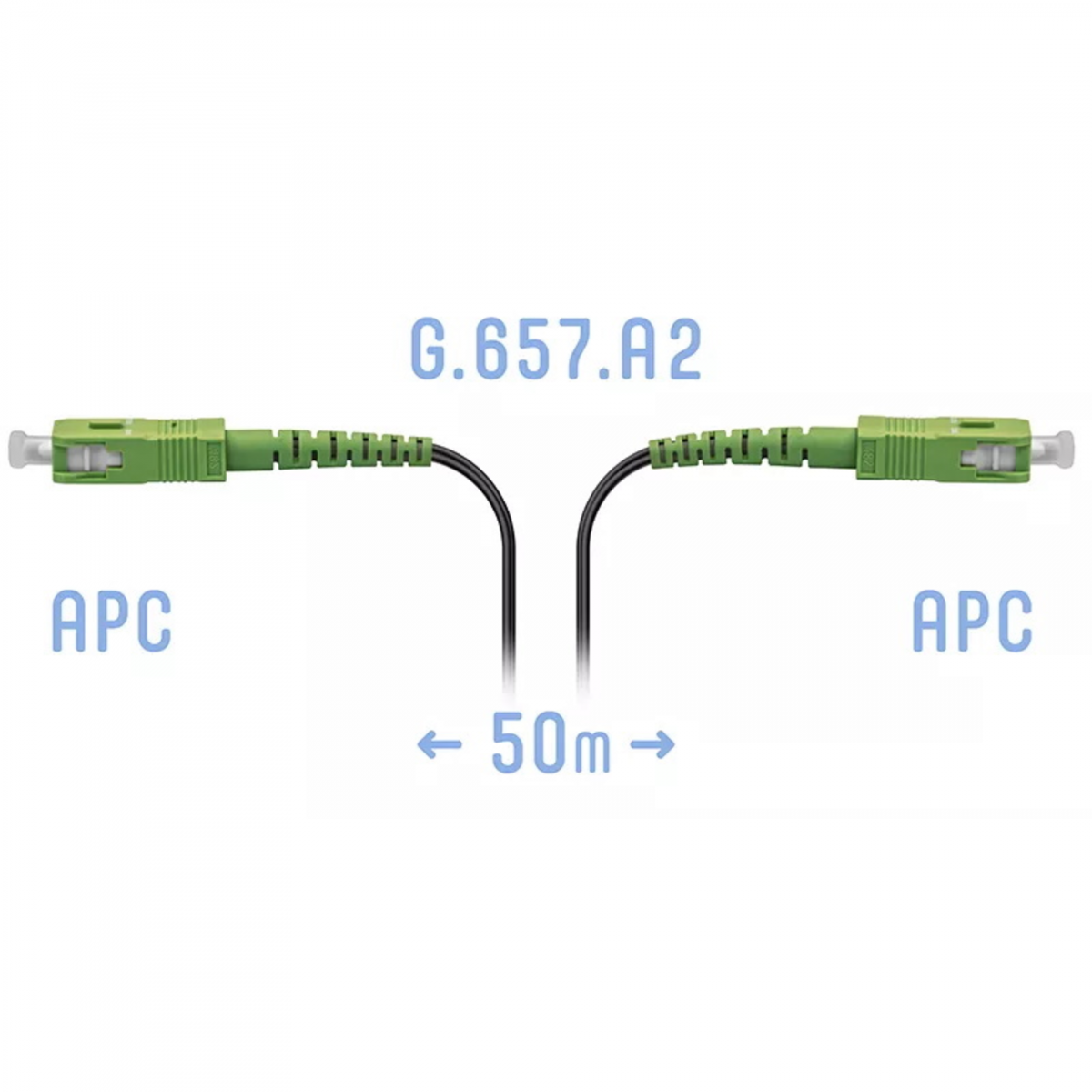 Патчкорд оптический FTTH SC/APC, кабель 604-02-01, 50 метров