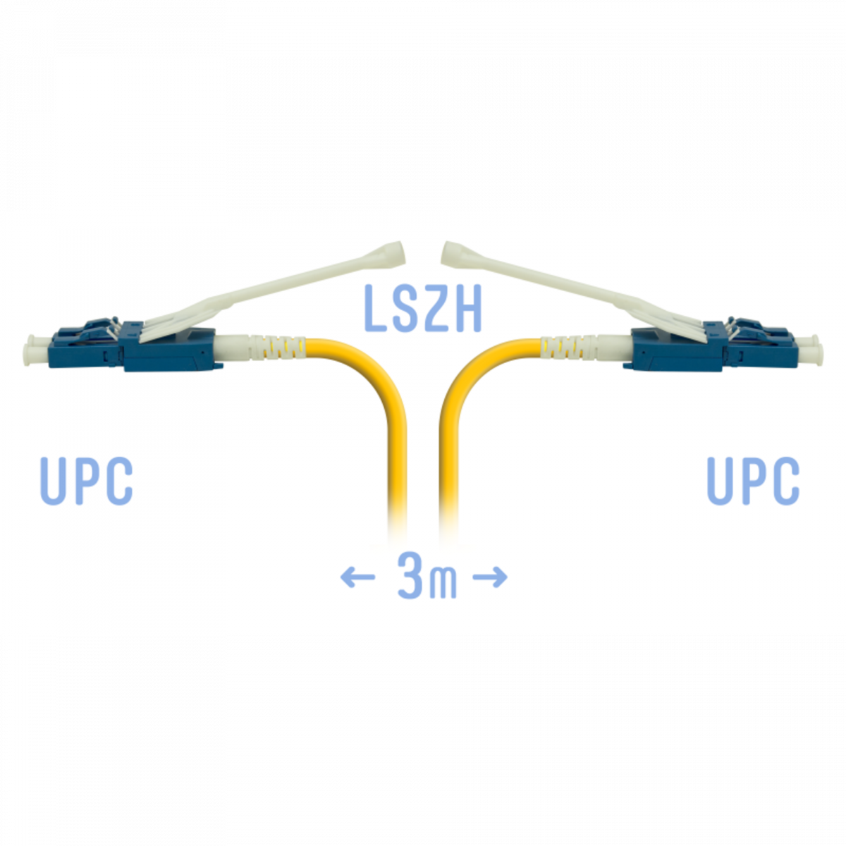 Патчкорд оптический LC/UPC SM Duplex (HD) 3 метра, волокно G.657.A1