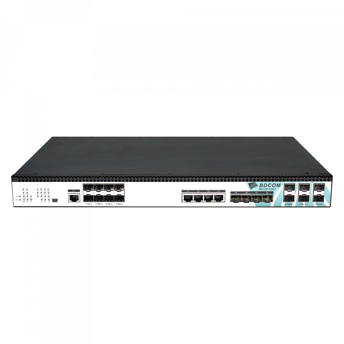 OLT BDCOM P3600-08E-2AC с 8 портами GEPON (SFP), 4 комбо-портами, 4хSFP, 6 SFP+, 2 БП АC