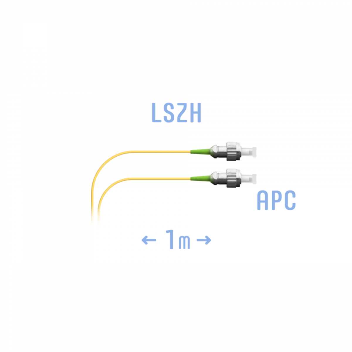 Шнур монтажный оптический FC/APC SM 1м, (0,9мм)
