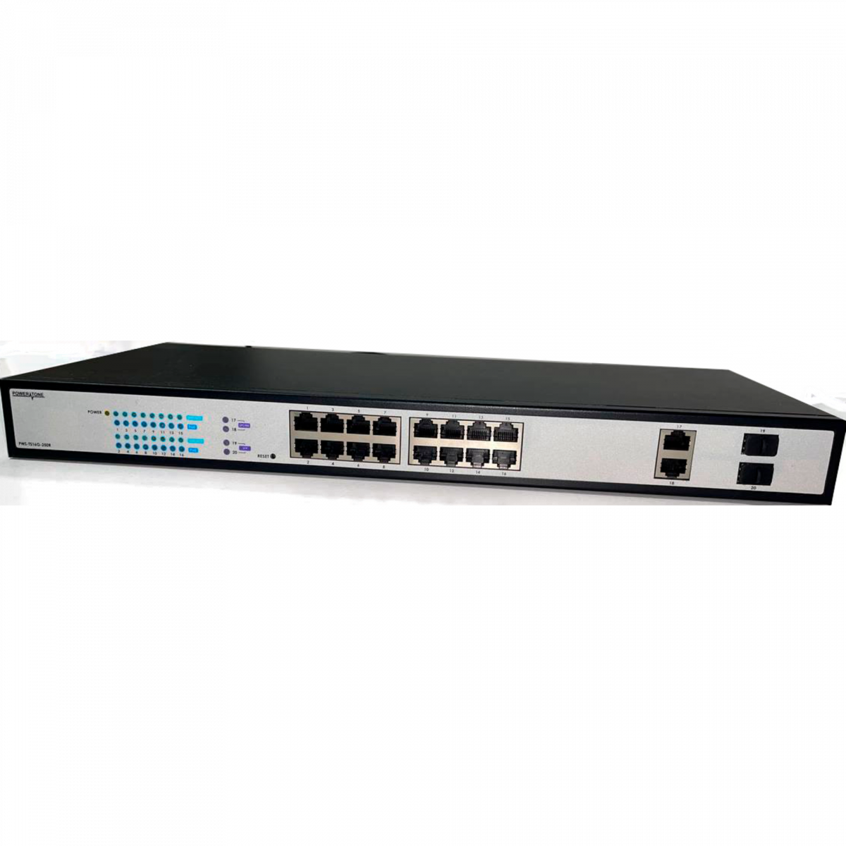 Управляемый гигабитный 16 портовый Web Smart PoE коммутатор POWERTONE PWS-TS16G-250R