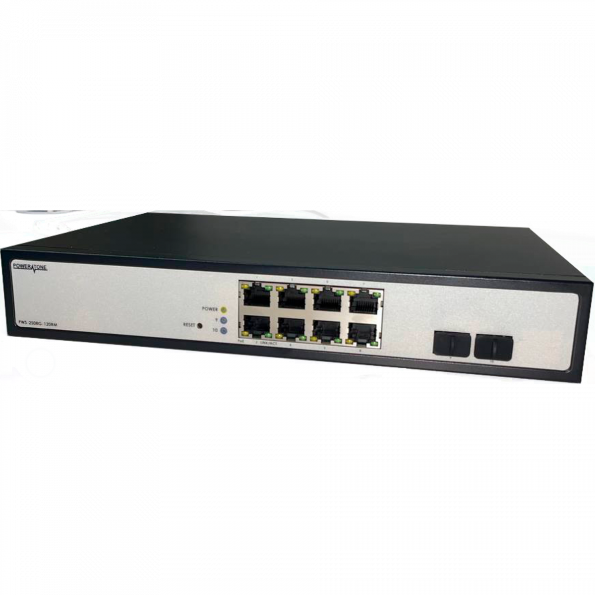 Управляемый гигабитный 8 портовый Web Smart PoE коммутатор POWERTONE PWS-2S08G-120RM