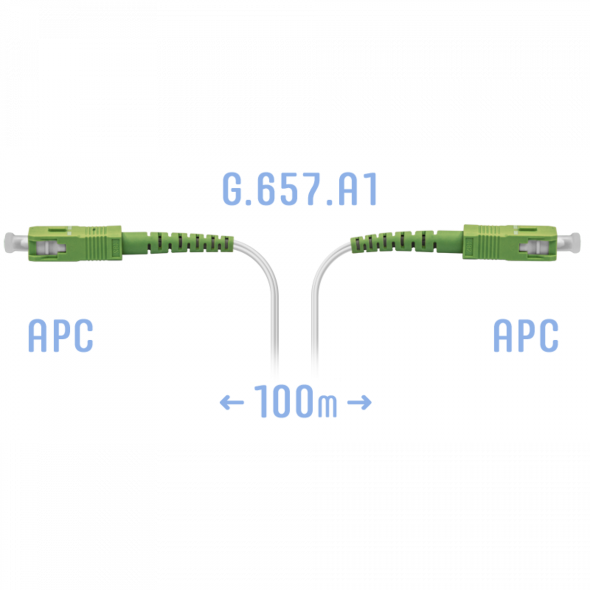 Патчкорд оптический FTTH SC/APC, кабель 604-02-01W, 100 метров