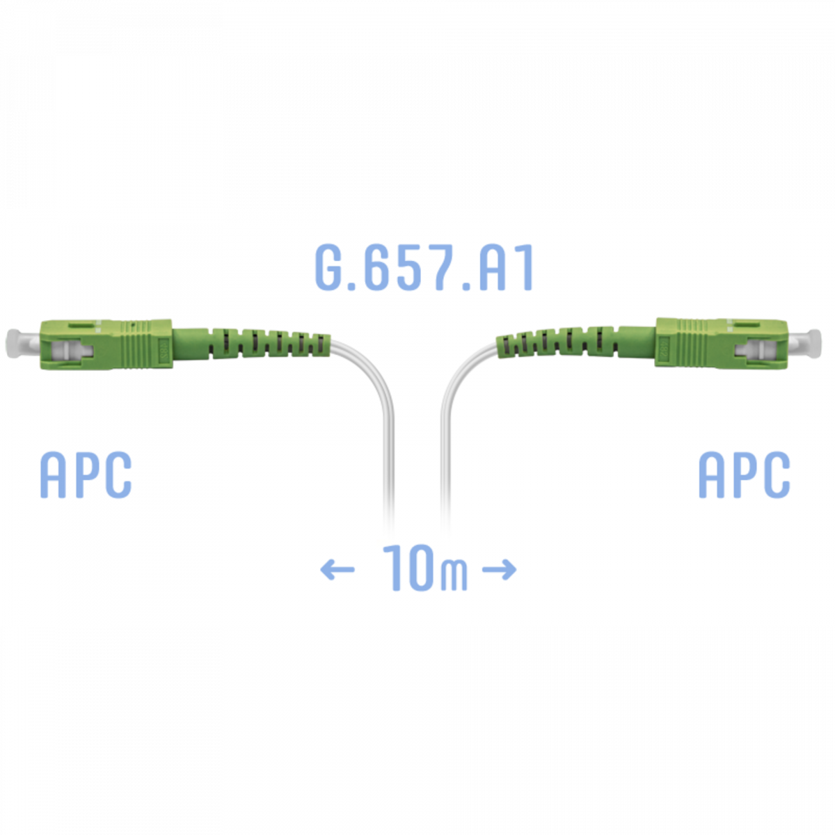 Патчкорд оптический FTTH SC/APC, кабель 604-02-01W, 10 метров