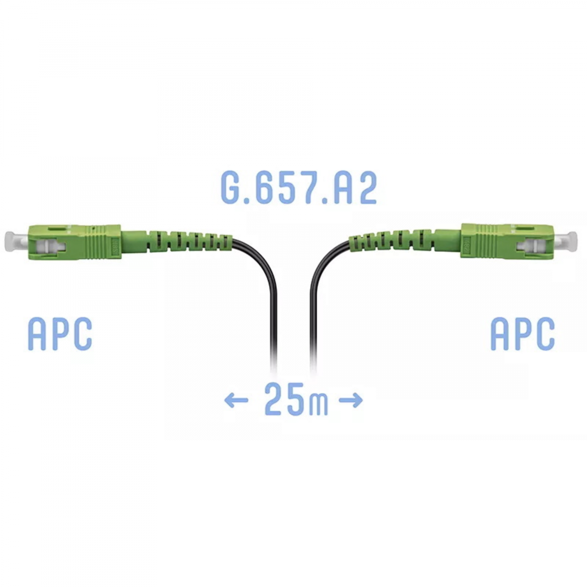 Патчкорд оптический FTTH SC/APC, кабель 604-02-01, 25 метров
