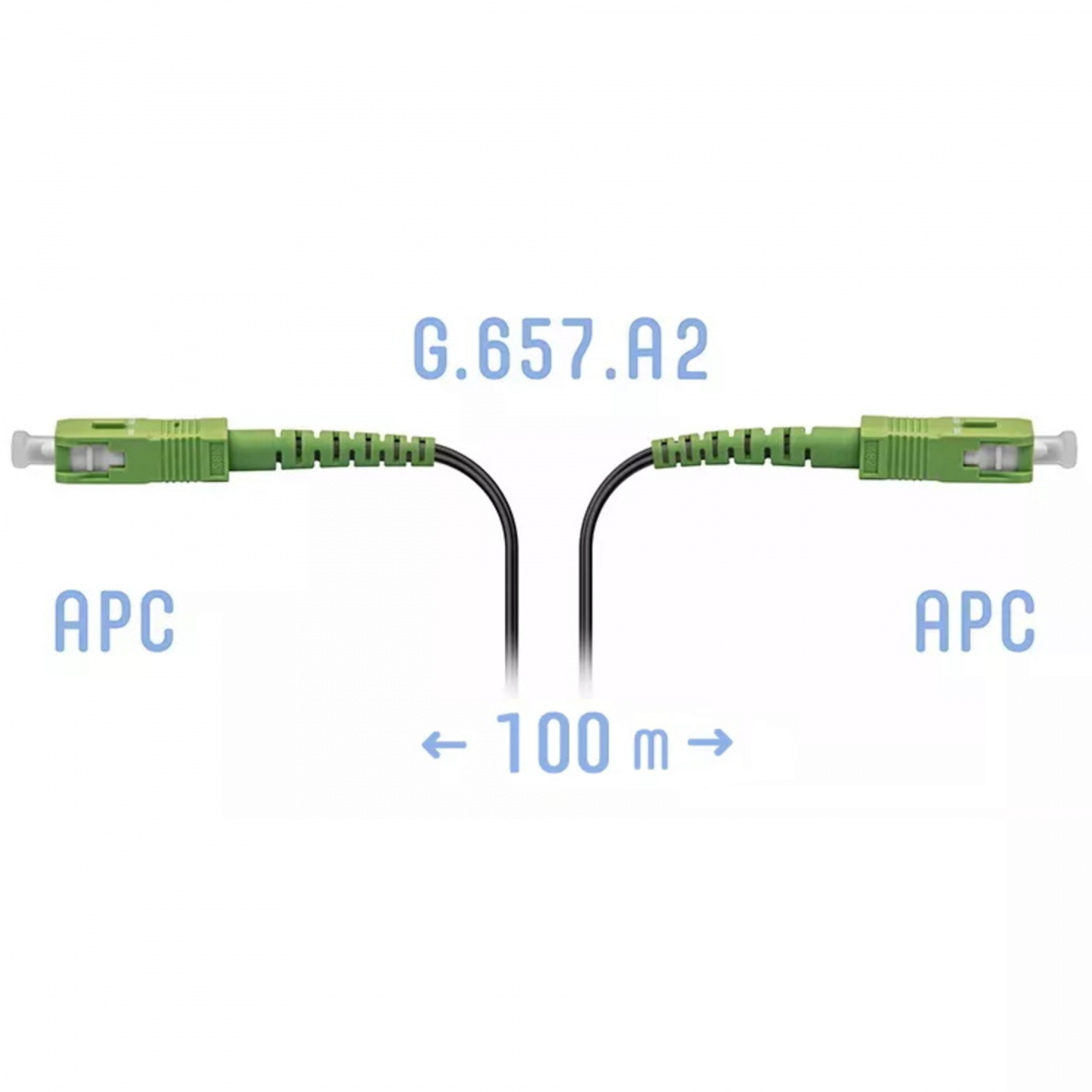 Патчкорд оптический FTTH SC/APC, кабель 604-01-01, 100 метров