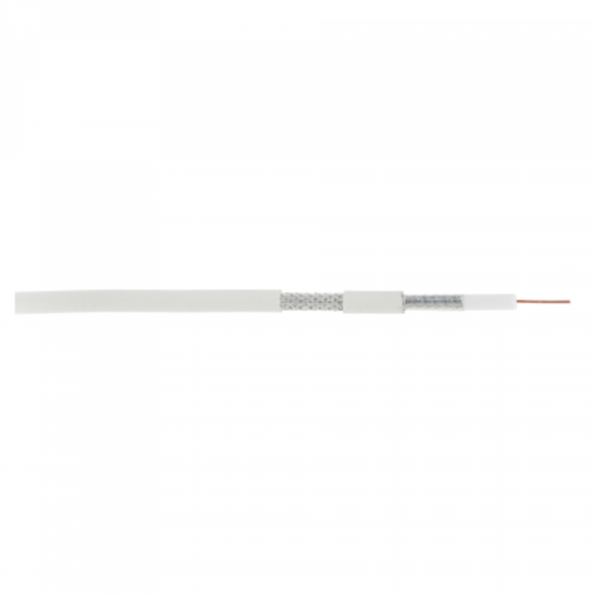 Кабель NETLAN коаксиальный, RG-6 (75 Ом), одножильный, CCS (омедненная сталь), внутренний, PVC нг(A), белый, 100м