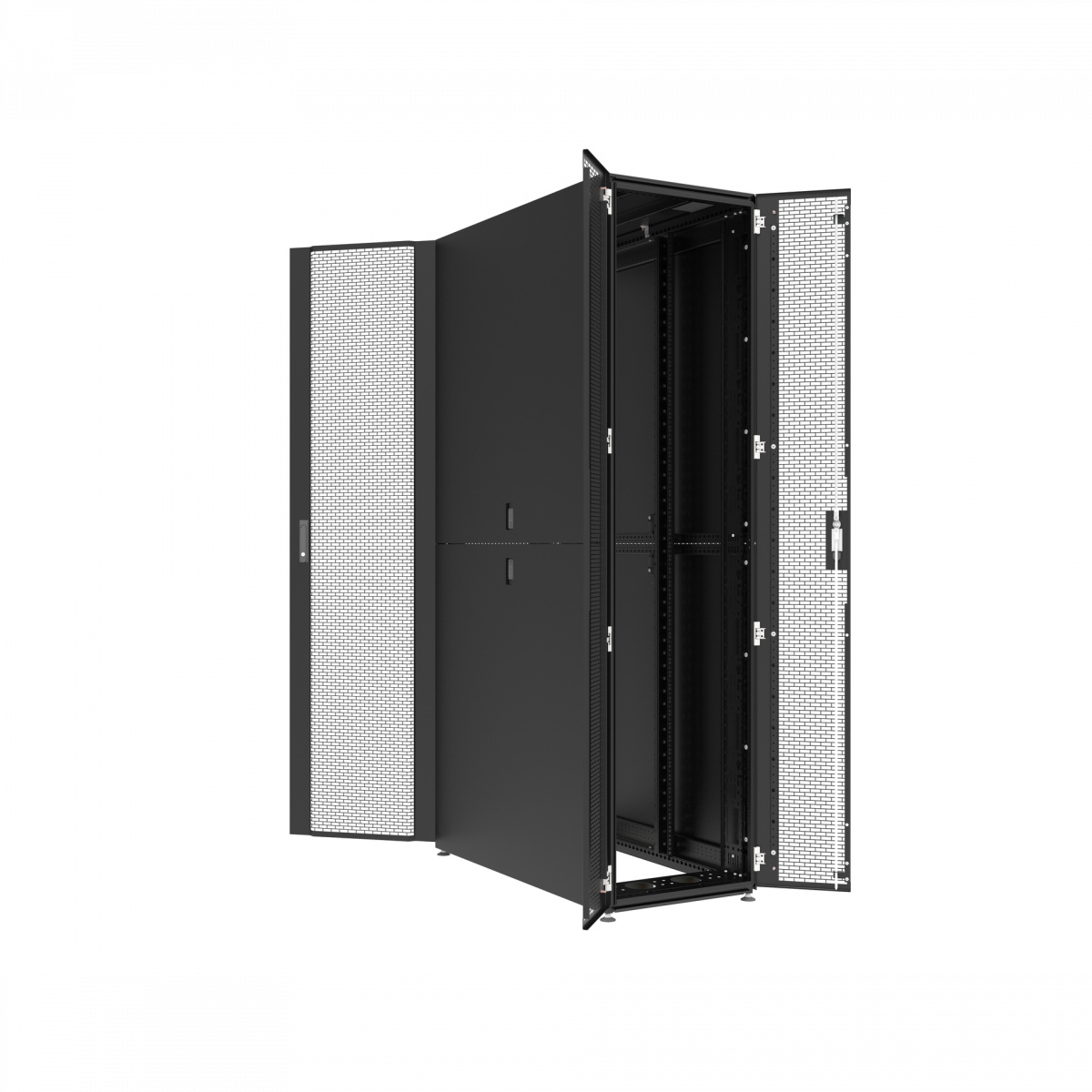 Шкаф для ИТ-оборудования 48U, 600х1200, передняя дверь одностворчатая, задняя двойная