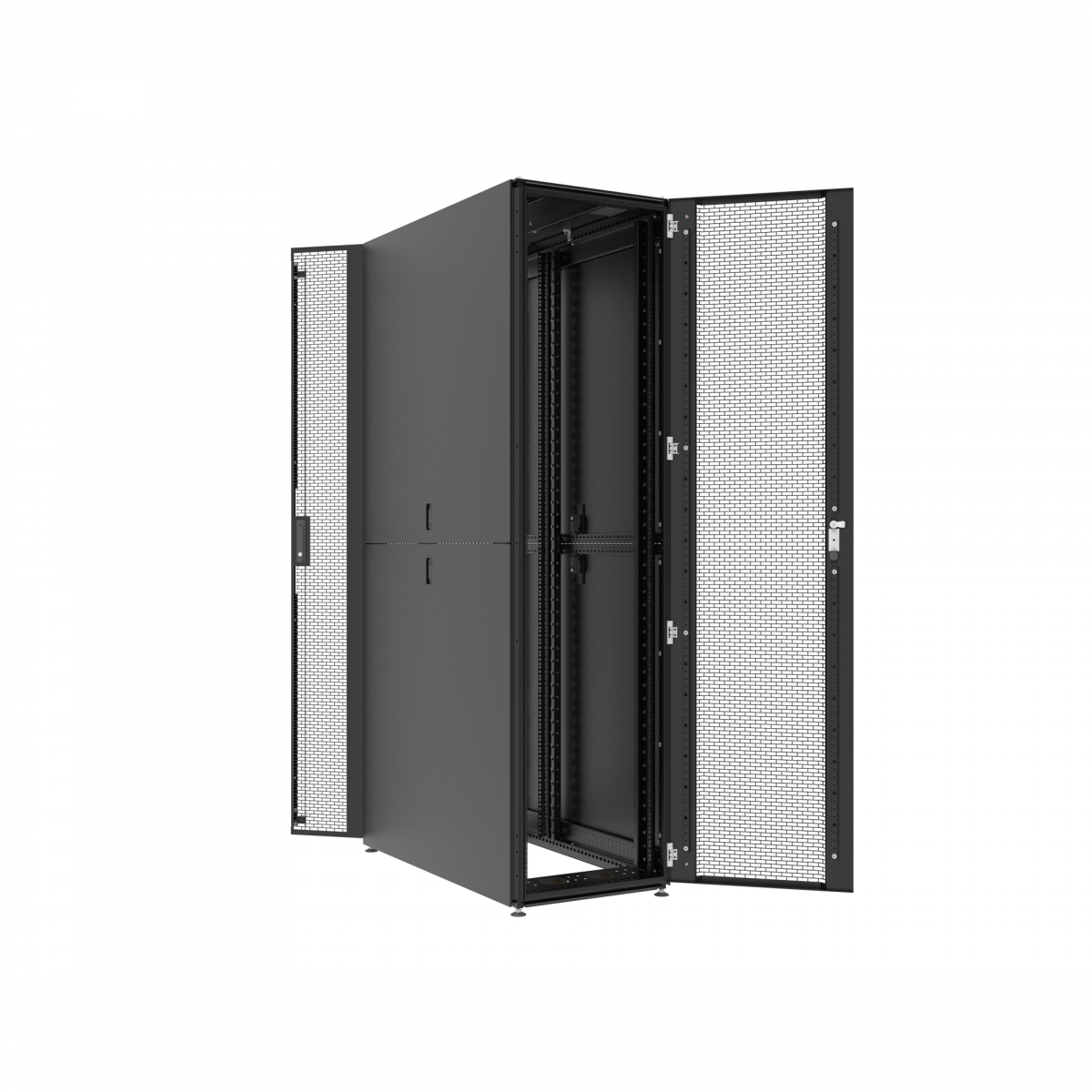 Шкаф для ИТ-оборудования 48U, 600х1200, передняя дверь одностворчатая, задняя двойная
