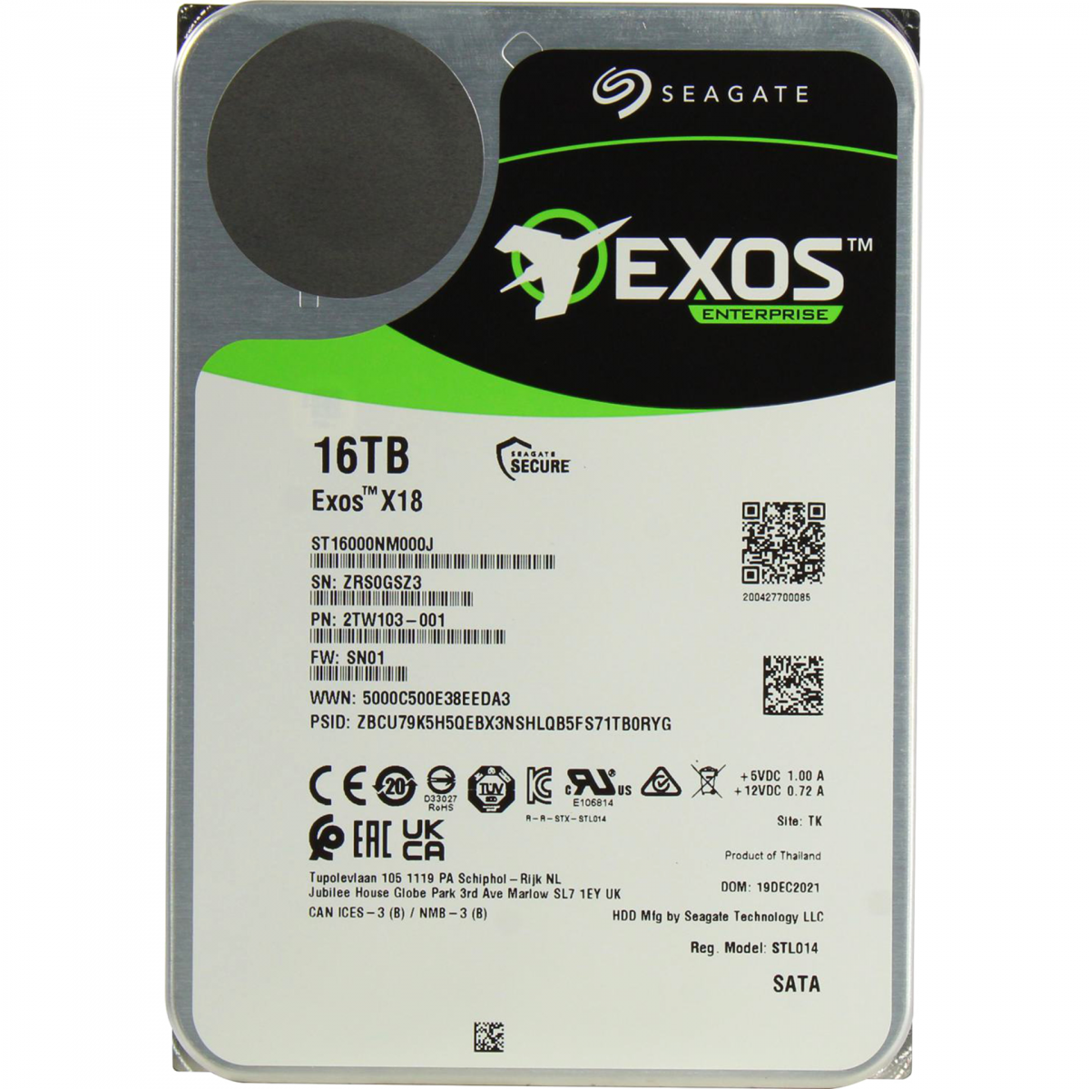 Жесткий диск Seagate Exos X18 16Tb 7.2k 512e/4Kn 256MB 3.5" SATA