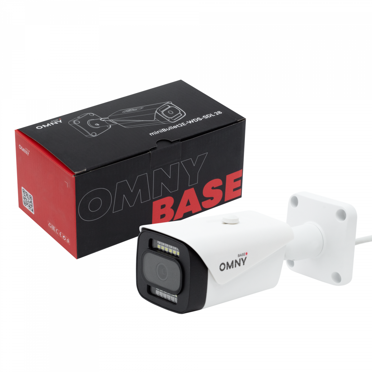 Камера сетевая буллет 2Мп OMNY BASE miniBullet2E-WDS-SDL-C v2 28 с двойной подсветкой и микрофоном