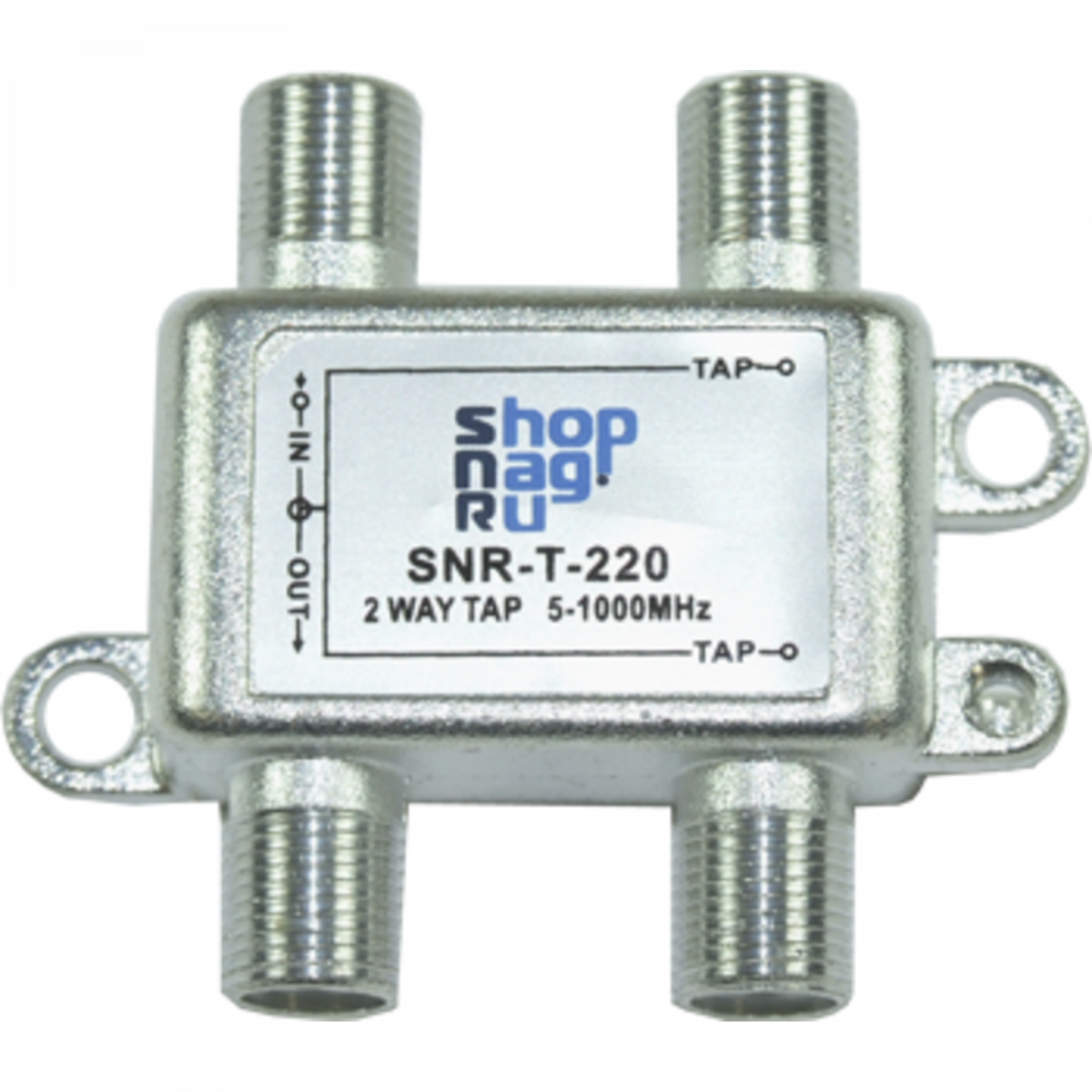 Ответвитель абонентский SNR-T-218 на 2 отвода, вносимое затухание IN-TAP 18dB.