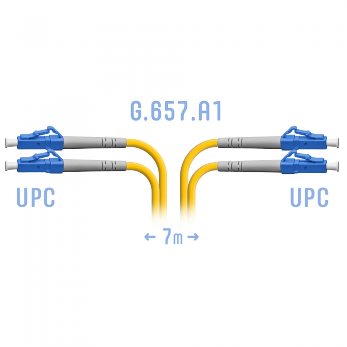 Патчкорд оптический LC/UPC SM G.657.A1 Duplex 7 метров