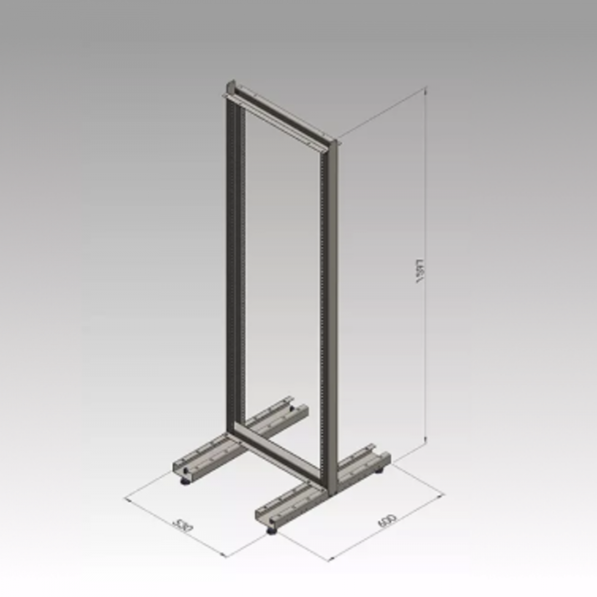 Стойка монтажная однорамная 33U (1600х530х600мм)